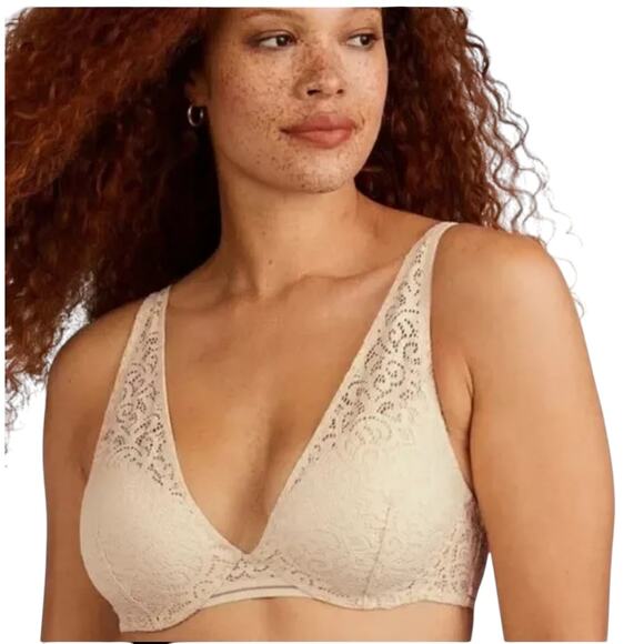 ThirdLove Artisan Lace Plunge Bra French Vanilla Size 34B - Picture 2 of 13
